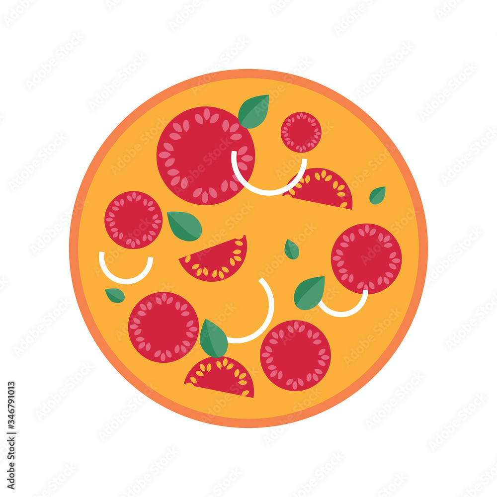 Fresh pizza with tomatoes, cheese, olives, sausage, onions, basil. Traditional italian fast food. Fresh pizza with tomatoes, cheese, olives, sausage, onions, basil. Traditional italian fast food.
