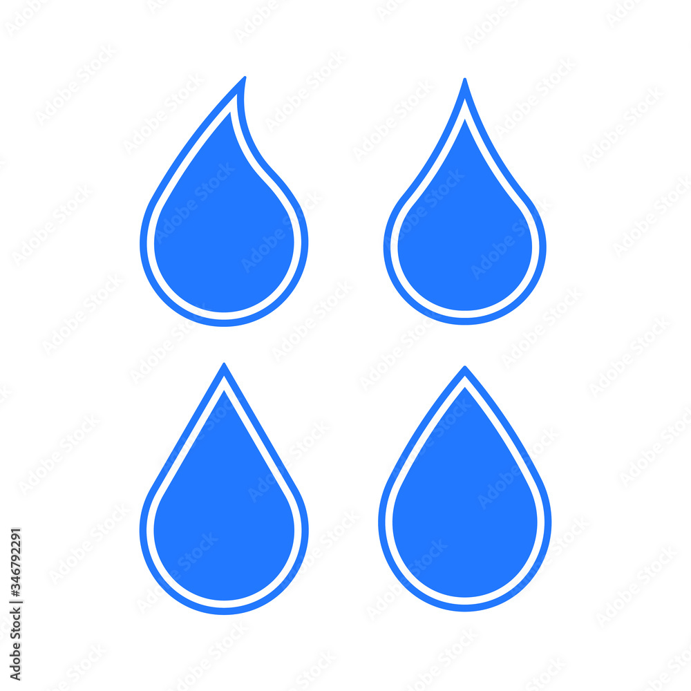 Drop shape icon. Simple shape liquid symbol. Water or oil sign. Rain and leak sign. Aqua logo. Isolated on white background. Vector illustration image. Drop shape icon. Simple shape liquid symbol. Water or oil sign. Rain and leak sign. Aqua logo. Isolated on white background. Vector illustration image.