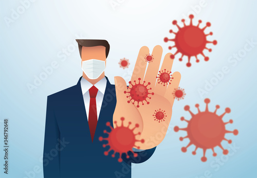 stop COVID-19 coronavirus outbreak vector illustration EPS10