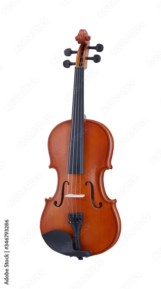 Wooden Violin, Violins, Strings musical instrument isolated on white background Wooden Violin, Violins, Strings musical instrument isolated on white background