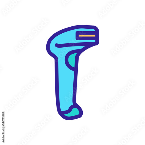 laser barcode scanner with holder icon vector. laser barcode scanner with holder sign. color symbol illustration