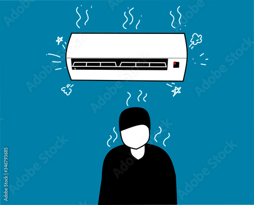 Damaged air conditioners make the air hot