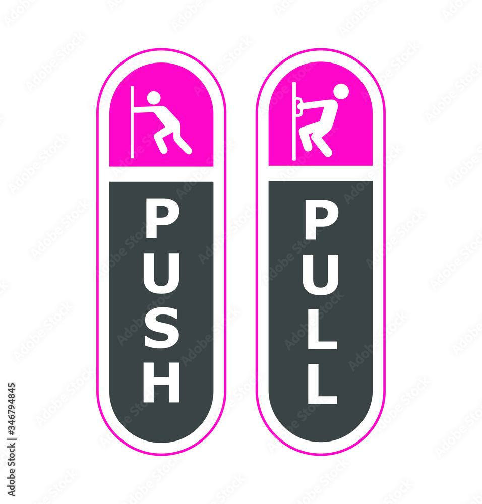 push and pul vector sign Stock Vector Adobe Stock