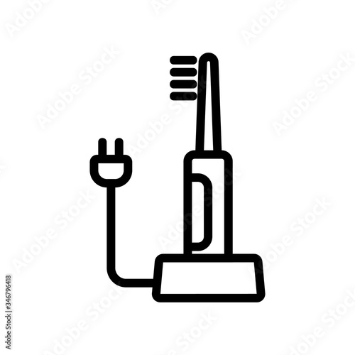 electric toothbrush with wire icon vector. electric toothbrush with wire sign. isolated contour symbol illustration