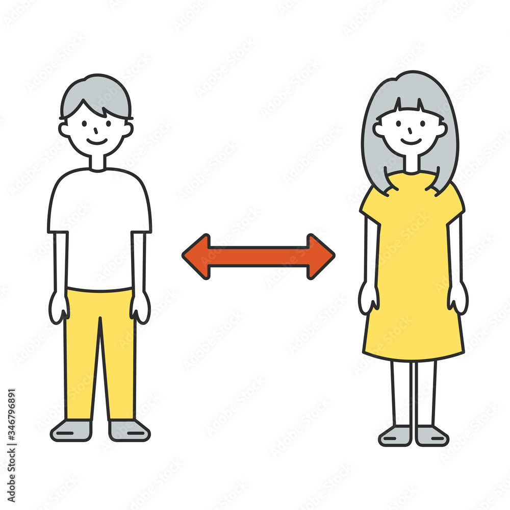 Vector Illustration of social distancing concept for preventing covid-19 Vector Illustration of social distancing concept for preventing covid-19