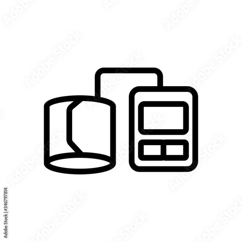 cuffs and measuring tonometer icon vector. cuffs and measuring tonometer sign. isolated contour symbol illustration