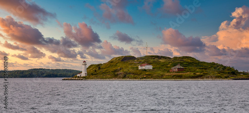 Tela Lighthouse on Island Near Halifax Nova Scotia