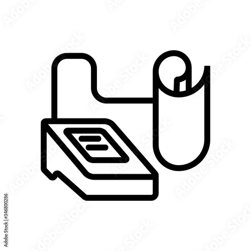 tonometer printable cardiogram icon vector. tonometer printable cardiogram sign. isolated contour symbol illustration