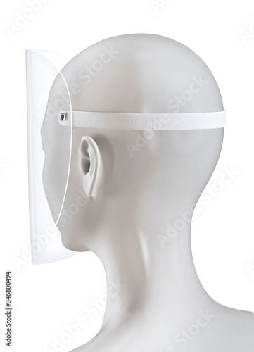 Medical Face shield and medical mask for protect covid-19. Doctor mask. Transparent plastic mask helmet hat. Epidemic coronavirus quarantine outbreak concept. Virus outbreak prevention protection. photo