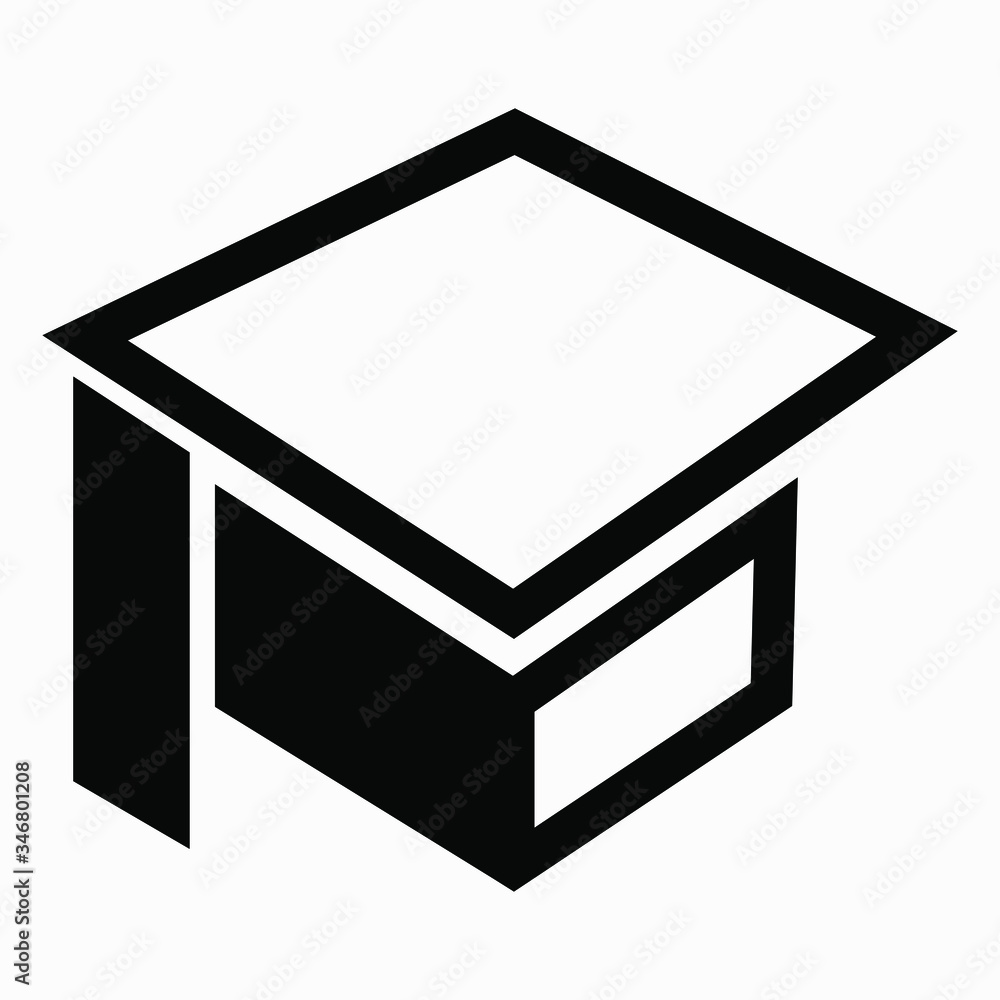 New square academic hat vector icon. Commercial line vector icon for websites and mobile minimalistic flat design. New square academic hat vector icon. Commercial line vector icon for websites and mobile minimalistic flat design.
