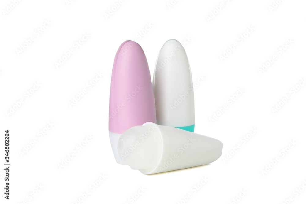 Body deodorants isolated on white background, blank space Body deodorants isolated on white background, blank space