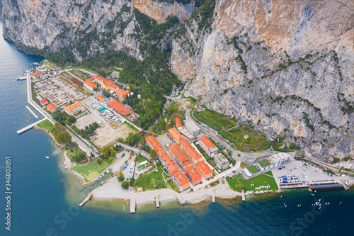 Campione is a beautiful Italian city. Riva del Garda. Top view. photo