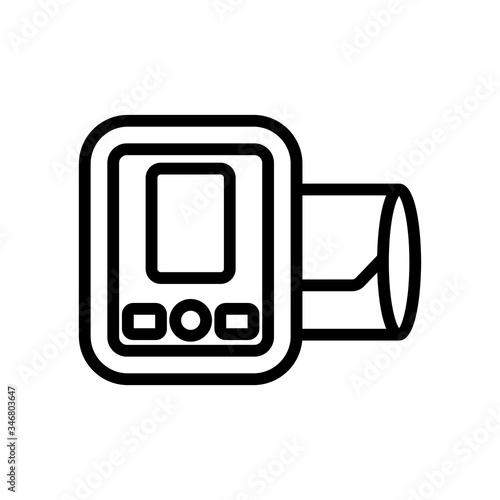 electronic tonometer issuing direct cardiogram icon vector. electronic tonometer issuing direct cardiogram sign. isolated contour symbol illustration