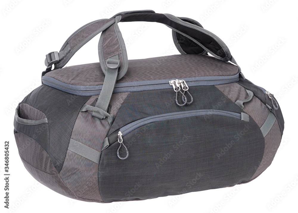 Naklejka premium travel bag with zipper and handles in navy blue