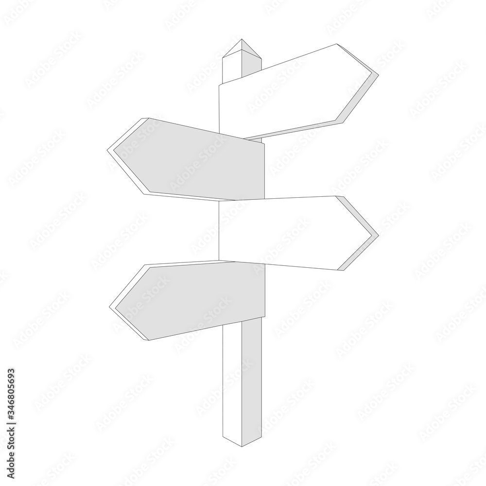 Vector blank direction signpost sign arrow icon isolated on background Vector blank direction signpost sign arrow icon isolated on background