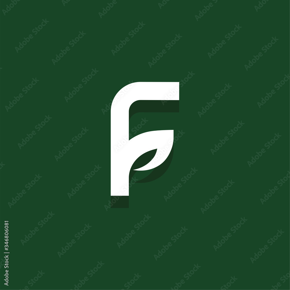 Vector Leaf Letter Design F Vector Leaf Letter Design F