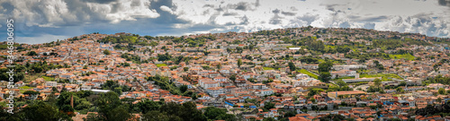 Aerial view panorama with sunshine  and clouds, Diamantina, Minas Gerais, Brazil
