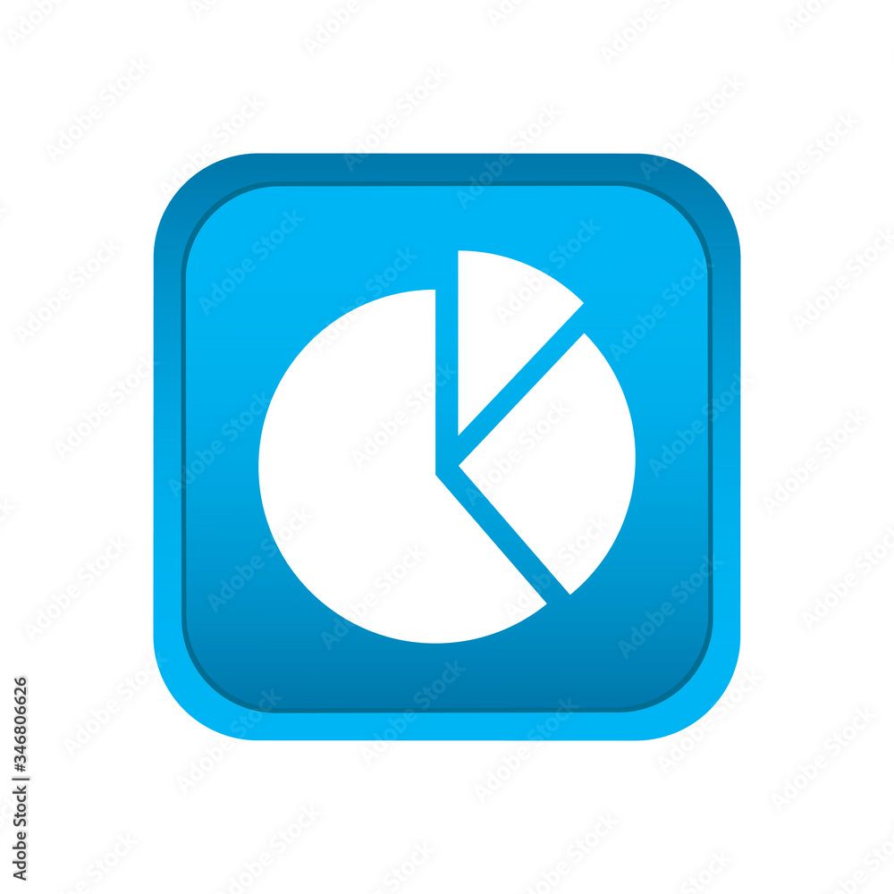 Chart graph icon on a button. Vector illustration Chart graph icon on a button. Vector illustration