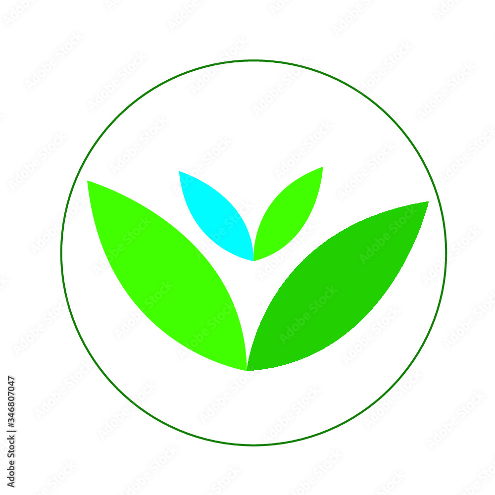 Creative green tree leaf and flower logo. Creative green tree leaf and flower logo.