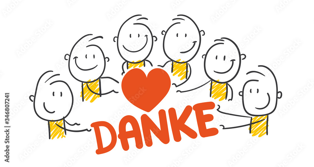 Strichfiguren / Strichmännchen: Herz, Danke. (Nr. 500) Strichfiguren / Strichmännchen: Herz, Danke. (Nr. 500)