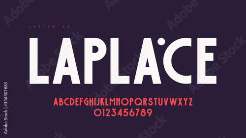 Modern art deco vector alphabet, uppercase letter set, font, typography