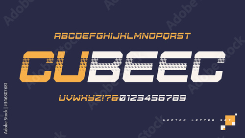 Contemporary geometric uppercase letter set, vector alphabet, typography