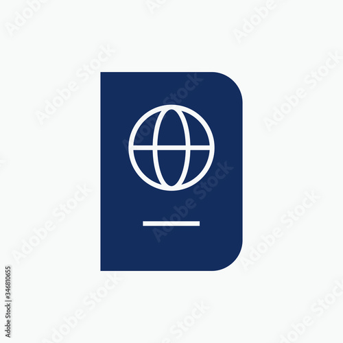 World passport with line vector minimalistic icon. Legal tourism pay vector symbol. Document cover icons set for web design. Travel concept flat icons for app design. Id emigration sign