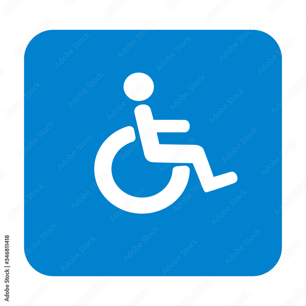 Wheelchair, handicapped or accessibility parking or access sign vector icon. Illustration vector design. Wheelchair, handicapped or accessibility parking or access sign vector icon. Illustration vector design.