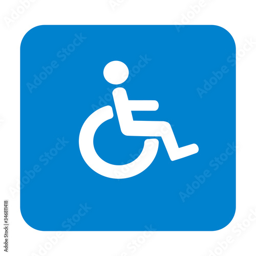 Wheelchair, handicapped or accessibility parking or access sign vector icon. Illustration vector design. 