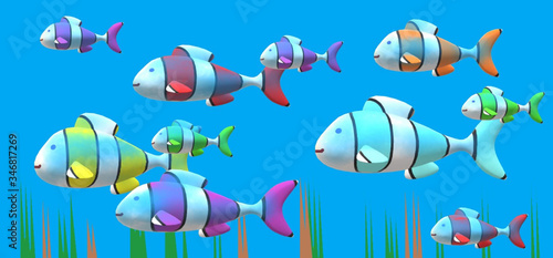 colours fishes in water