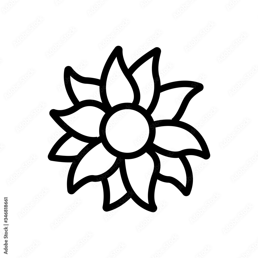 organic sun flower icon vector. organic sun flower sign. isolated contour symbol illustration