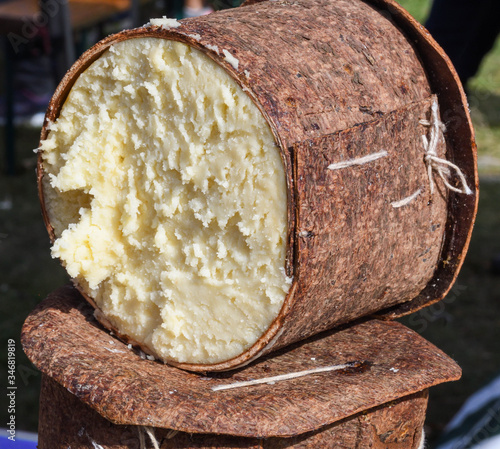 Branza de burduf, traditional sheep's milk cheese from south of Transilvania, Romanian cheese