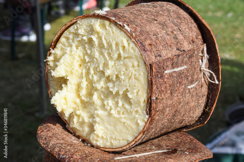 Branza de burduf, traditional sheep's milk cheese from south of Transilvania, Romanian cheese
