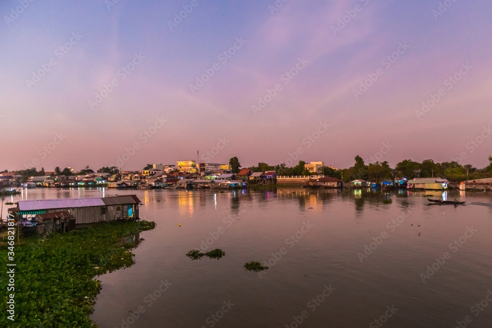 Obraz premium Sunset landscape of Chau Doc