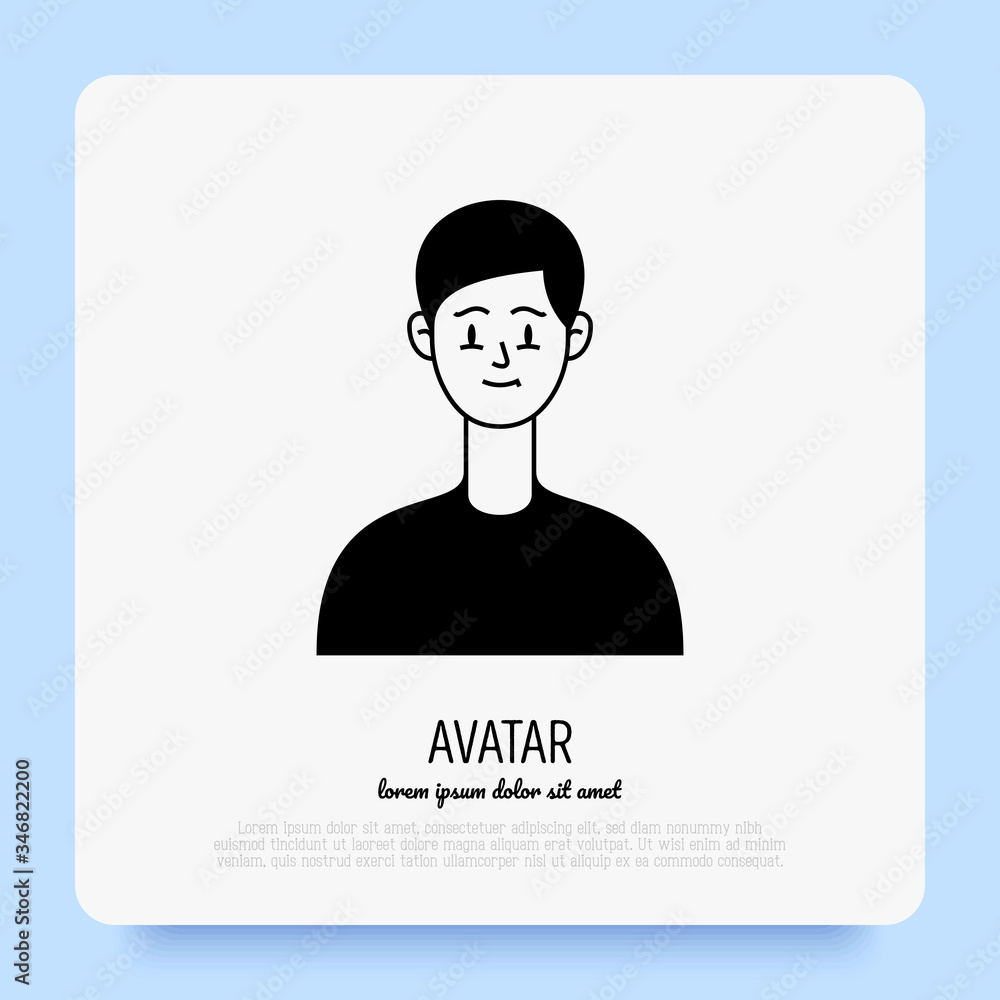 Caucasian friendly and happy young man, teenager or boy avatar. Flat style. Vector illistration. Caucasian friendly and happy young man, teenager or boy avatar. Flat style. Vector illistration.