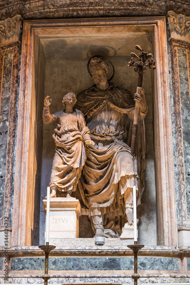 Rome, 10.11.2019, Pantheon, interior, Basilica of Saint Mary and the martyrs (Santa Maria ad Martires), sculpture