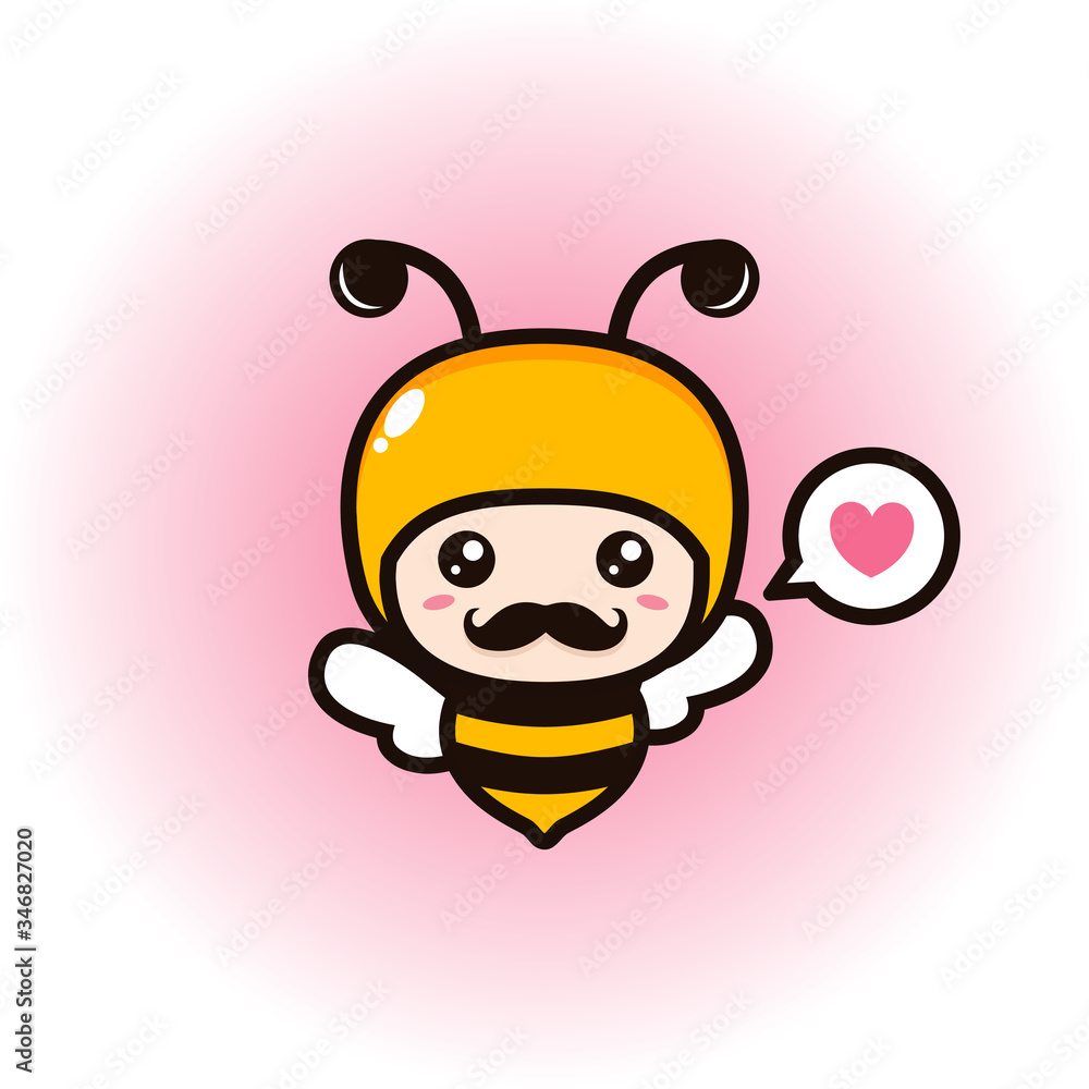 Cute bee mascot vector design Cute bee mascot vector design