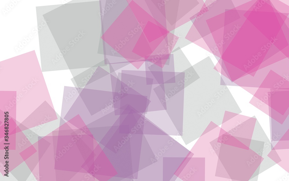 Multicolored translucent squares on white background. Red tones. 3D illustration Multicolored translucent squares on white background. Red tones. 3D illustration