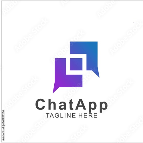 Abstract chat app logo design