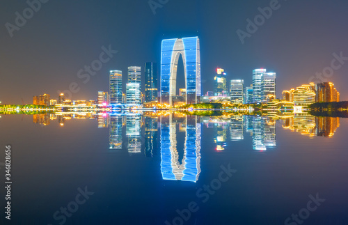 City night view of Suzhou Industrial Park, Jiangsu Province, China © Weiming