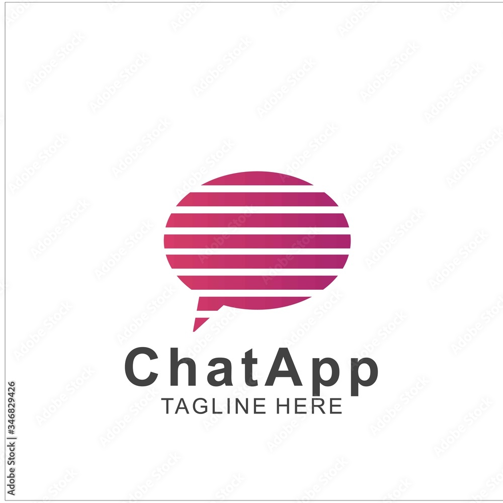Abstract chat app logo design