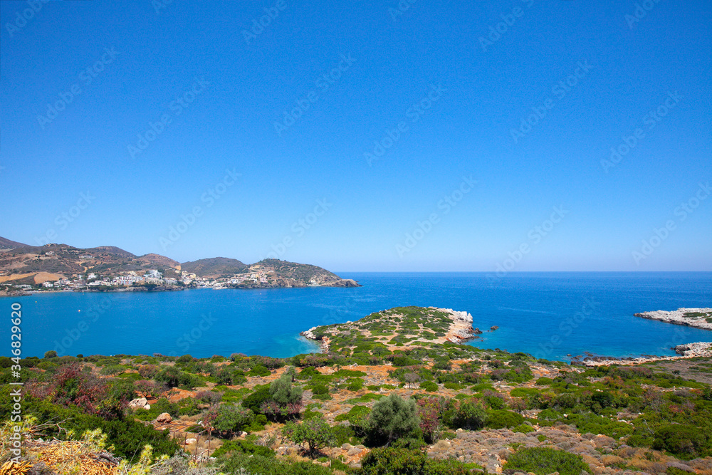 beautiful view of the island of Crete in Greece