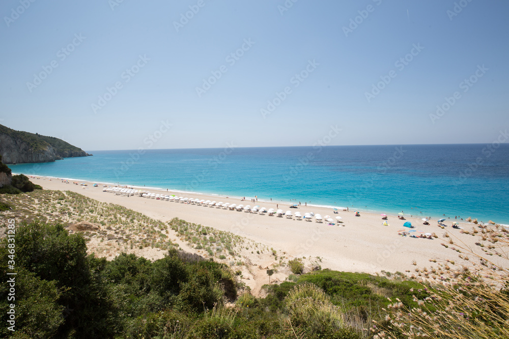 Beautiful beach on the Ionian sea, Lefkada island, Greece Beautiful beach on the Ionian sea, Lefkada island, Greece