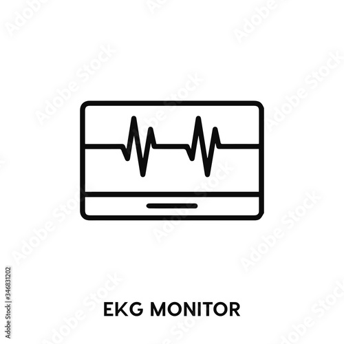 ekg monitor icon vector. ekg monitor sign symbol