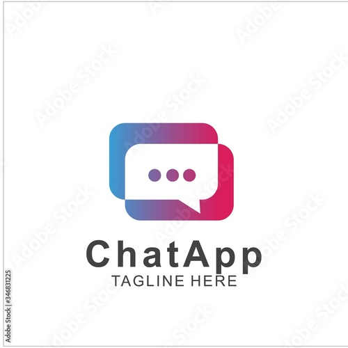 Abstract chat app logo design