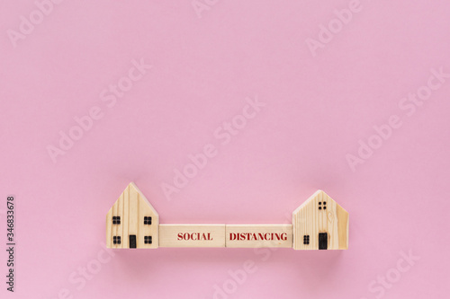 Wooden house model with soc...