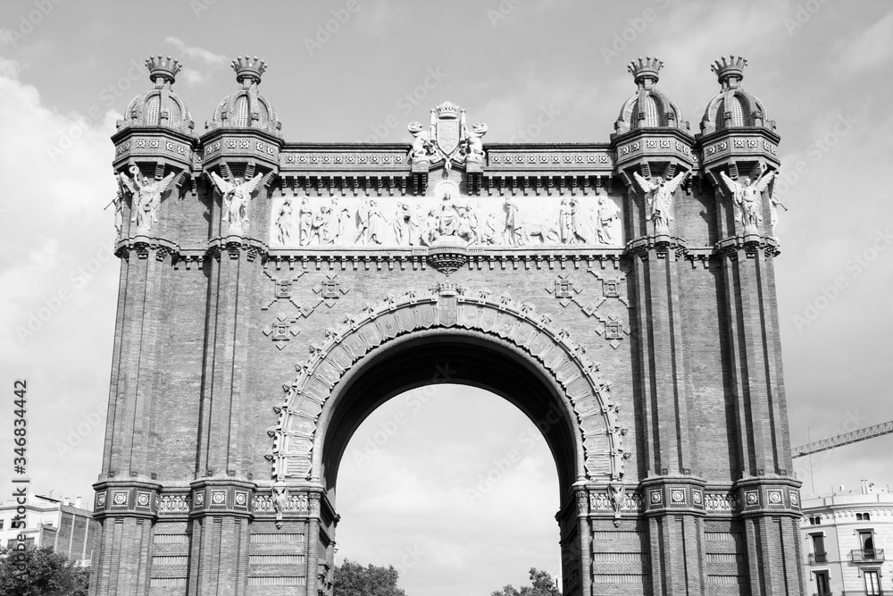 Fototapeta premium Barcelona. Black and white vintage style.