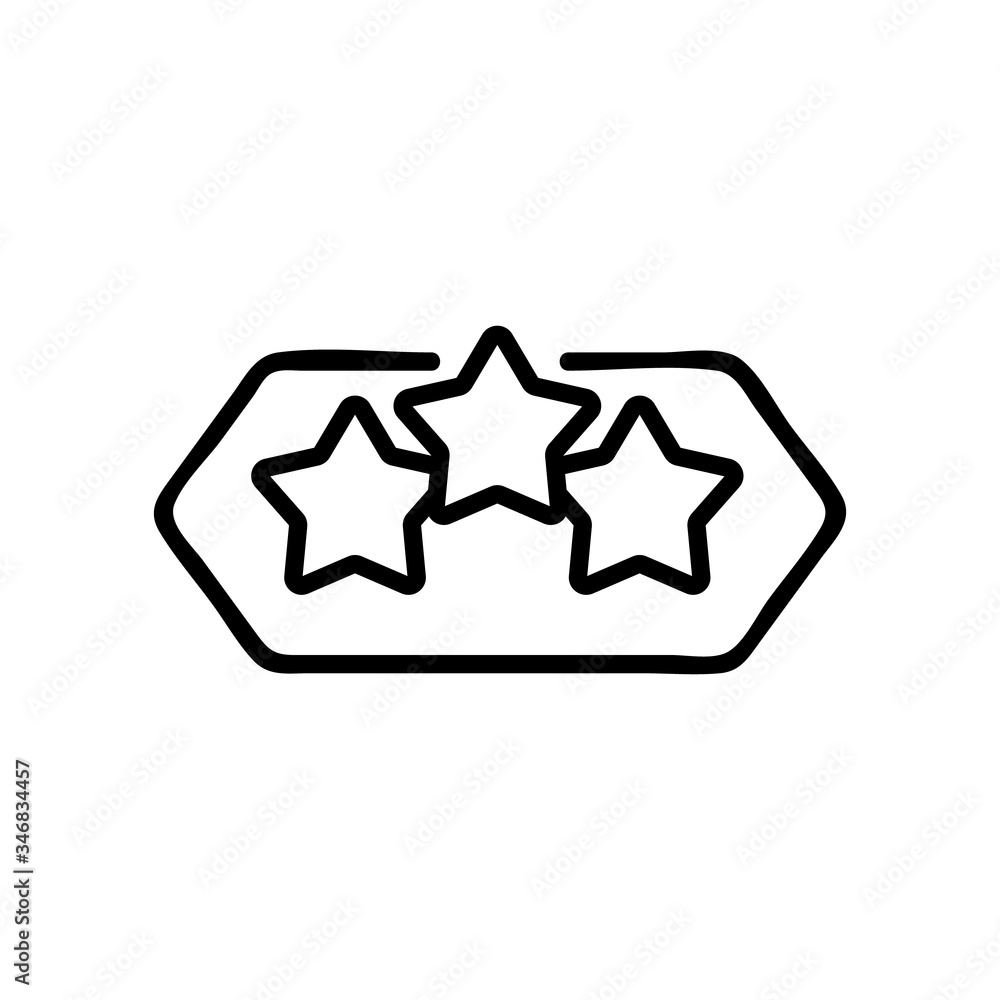 three stars sign icon vector. three stars sign sign. isolated contour symbol illustration