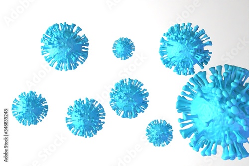 Virus Coronavirus Covid-19 simulazione modello render