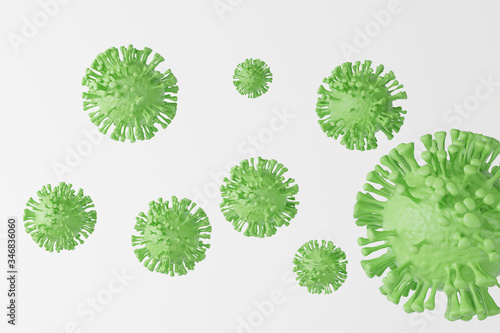 Virus Coronavirus Covid-19 simulazione modello render